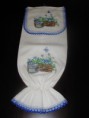 Puxa-Sacos com Motivos Bordados "Carrinho Flores"